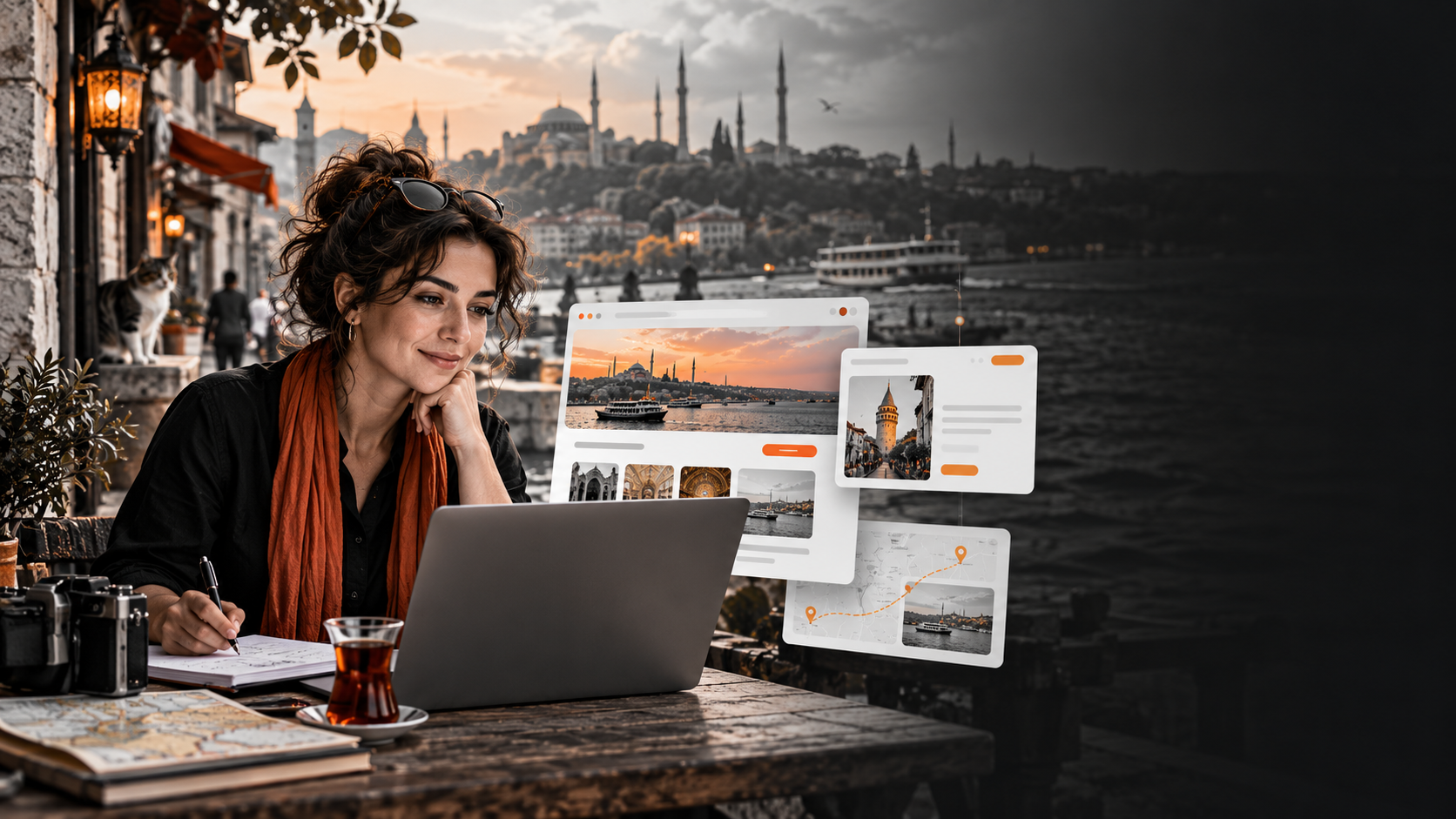 Kendi markalı tur rehberi web sitesi için örnek görsel
